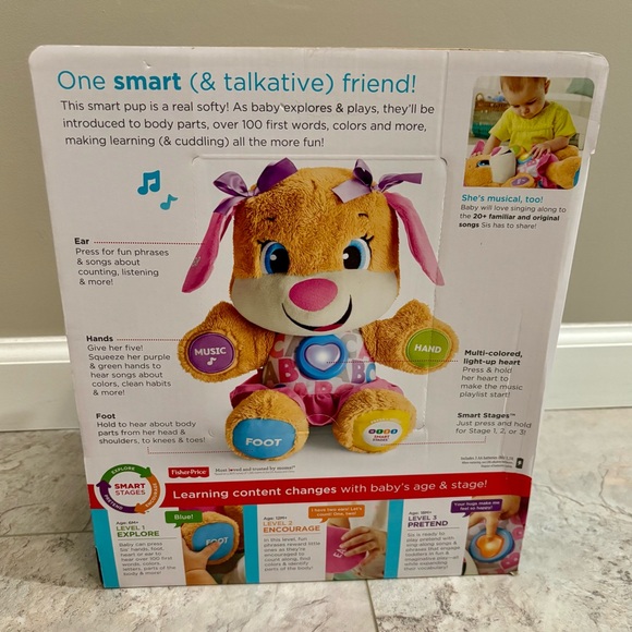 Fisher Price Laugh & Learn Smart Stages Sis Puppy Dog Toddler Baby Plush Toy - Picture 3 of 5